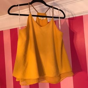 Mustard Halter Top with Braided Straps